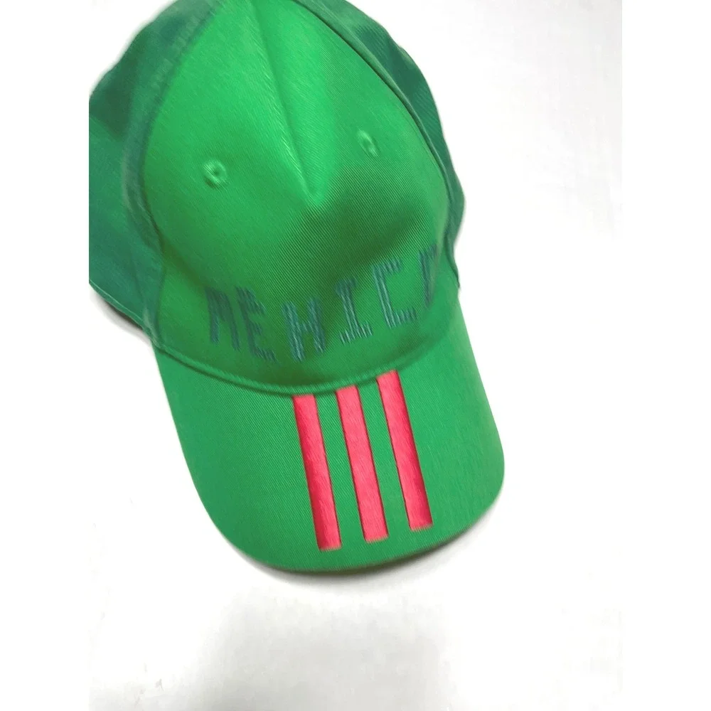 Adidas Mexico National Team Soccer Snapback Hat Green Pink Stripes One Size